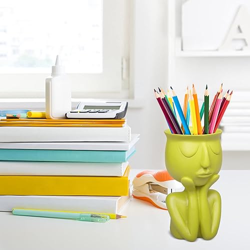 Miniatura 4 de WAONIQ Macetas de cara, maceta de cabeza, macetas de cabeza de resina, macetas para suculentas, soporte para lápices de flores, macetas de