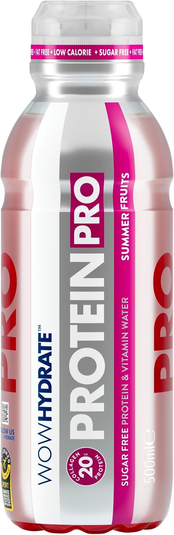 Wow Hydrate Protein Pro Water 10g Summer Fruits 12X500ml