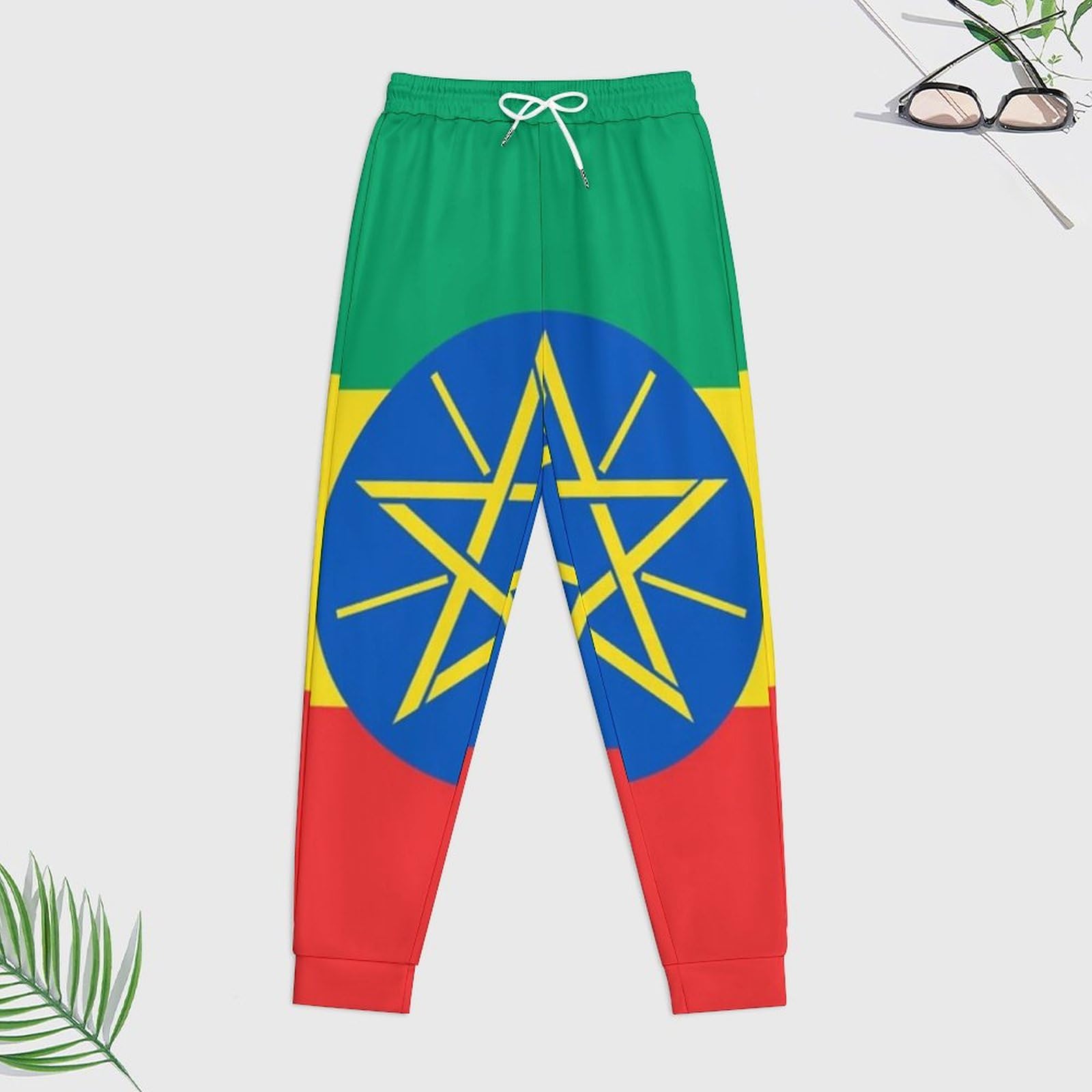 Tuta Da Ginnastica Da Donna Set Completo Da Salotto 2 Pezzi Tute Da Ginnastica Da Uomo Bandiera Della Repubblica D'Etiopia Manica Lunga Abbigliamento Sportivo Unisex Moda Casual
