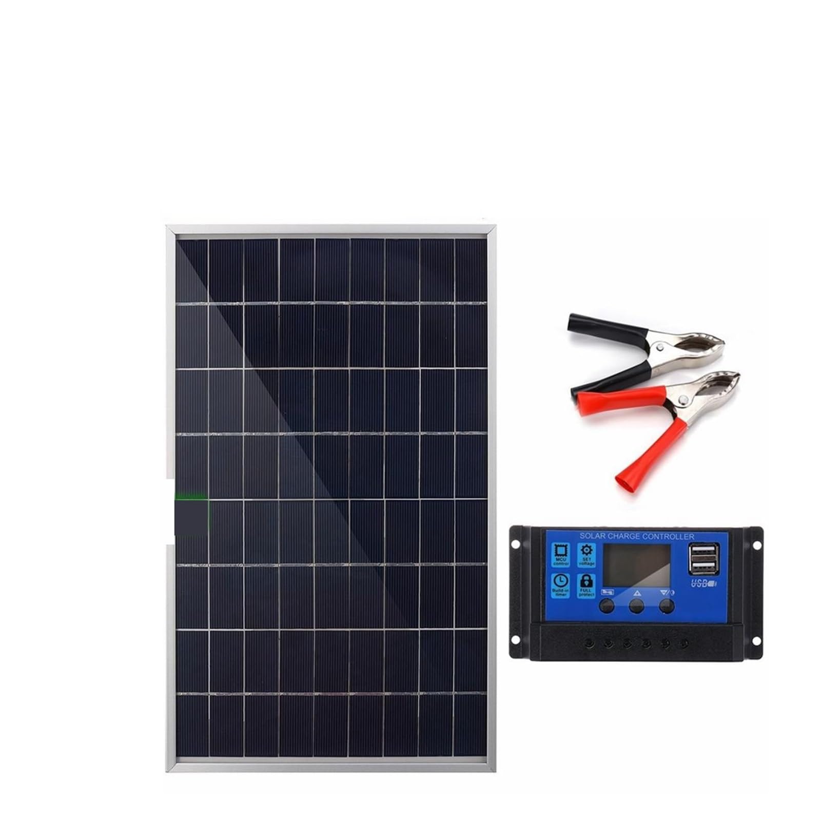 Zestaw paneli słonecznych kompletne podwójne ogniwa słoneczne USB z kontrolerem słonecznym do ładowarki samochodowej jachtu RV łAtwa Instalacja(With 40A Controller)