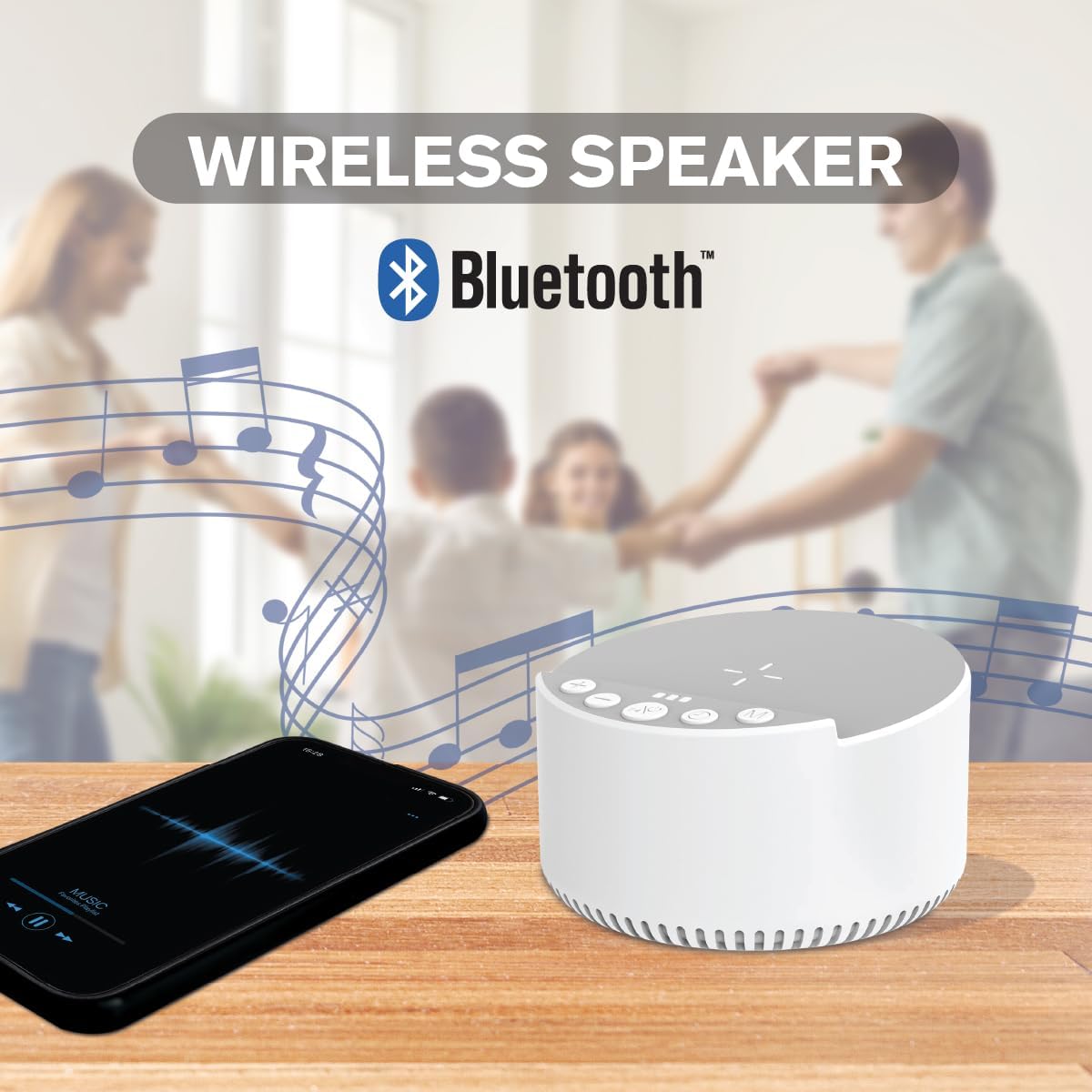 InnoVibe Sound Machine functioning as a Bluetooth speaker.