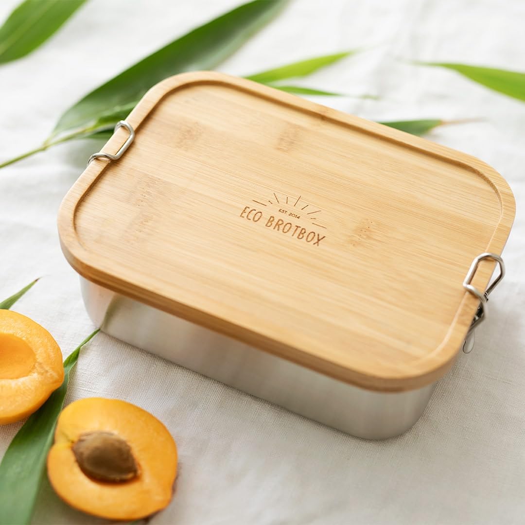 Bento Classic - Boîte à déjeuner rectangulaire avec compartiments, 1100 ml, en acier inoxydable, sans BPA et anti-fuite - Partie inférieure lavable au lave-vaisselle