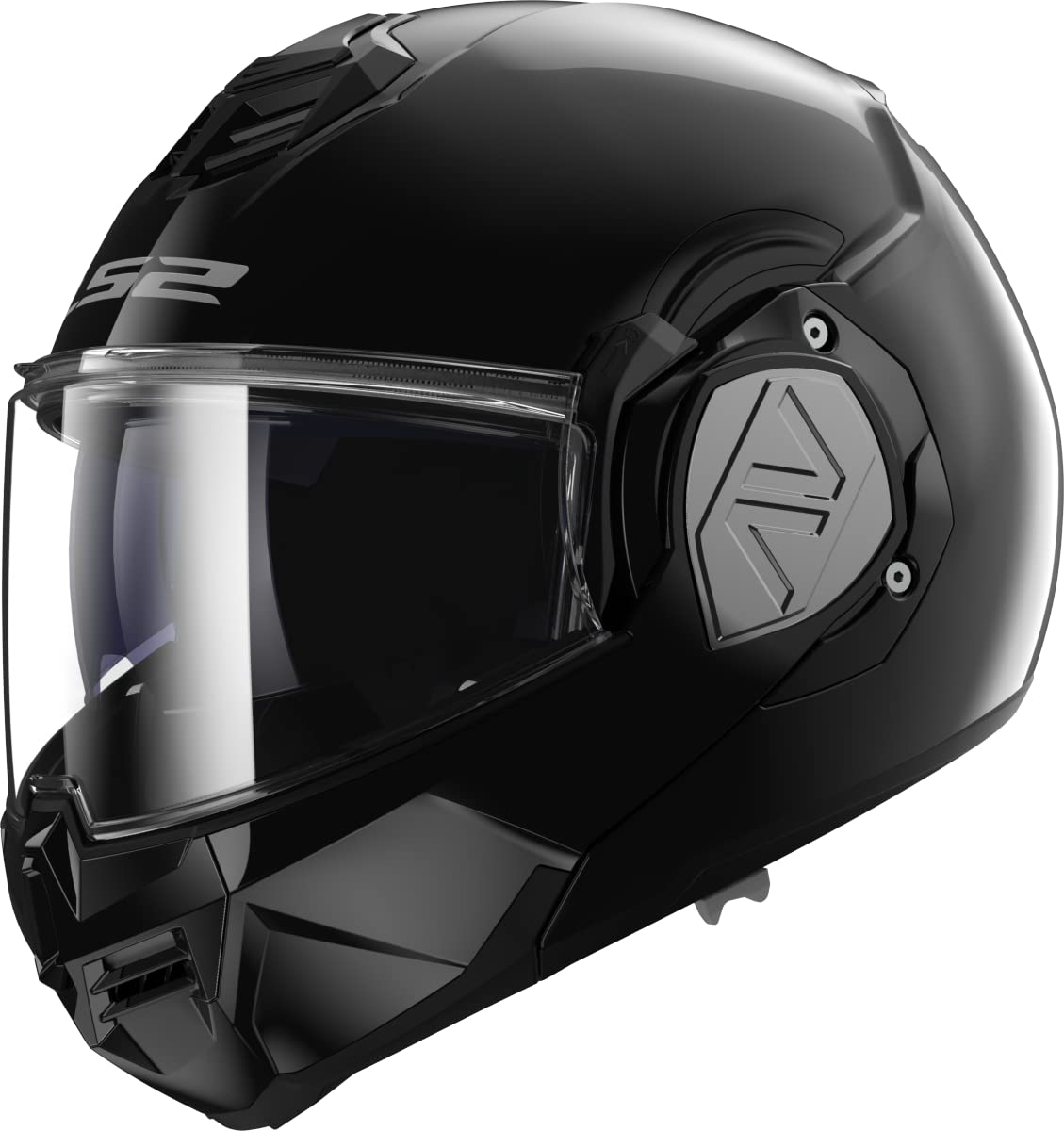 LS2, Advant Modular Flip Front Motorcycle Helmet. ECE 22.06 Certified. Complete With Pinlock and Luxury Camo Backpack Style Carry Bag. Gloss Black. XXL