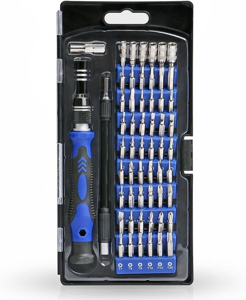 LEKATYS Precision Screwdriver Set 58 in 1 Magnetic Driver Kit with 54 Bits,Electronics Repair Tool Kit, for Cell Phone, Tablet, PC, Macbook, with Superfine Fibre Cleaning Cloth (58 in 1)