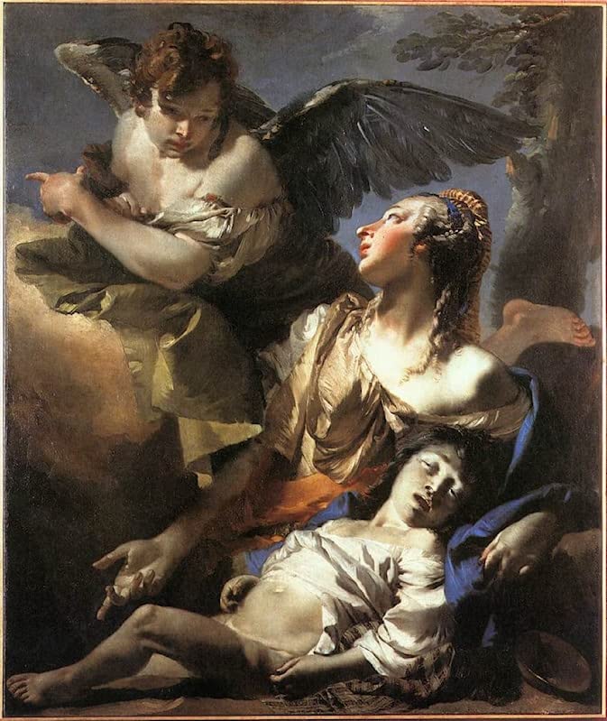 Cuadro Tiepolo El ángel que socorre a Agar lienzo para cubrir paredes vacías 60x90