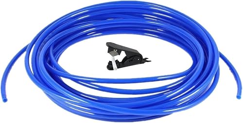 Lemoy Size 1/4 Inch, 20 Meters 60 feet Length Tubing Hose Pipe for RO Water Filter System +tube cutter (Blue 20 metersοΌ60 feetοΌ)