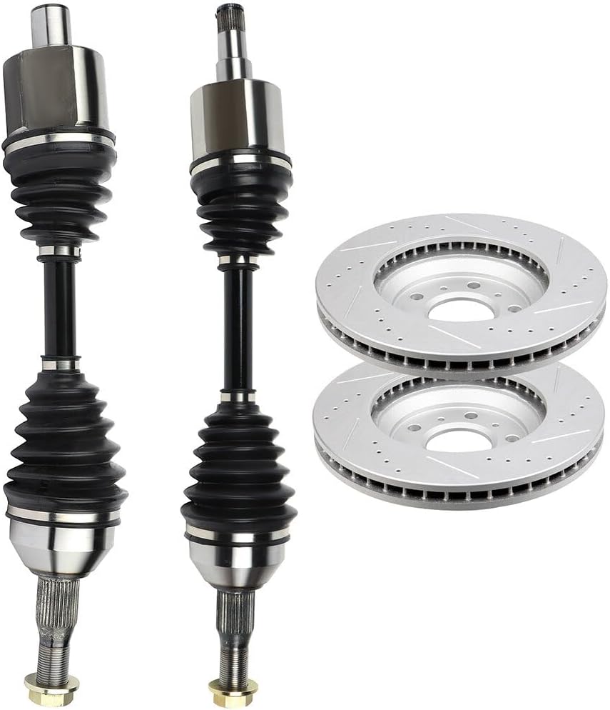 ECCPP CV Axles & Brake Pads Assembly fit for Chevrolet Impala Monte Carlo 3.9L 3.5L 5.3L Front Left Right 60-5235 55126