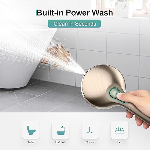 Miniatura 2 de SR SUN RISE Cabezal de ducha de mano desmontable de alta presión con 9 ajustes, regadera de mano con manguera extra larga de 71 pulgadas y pared