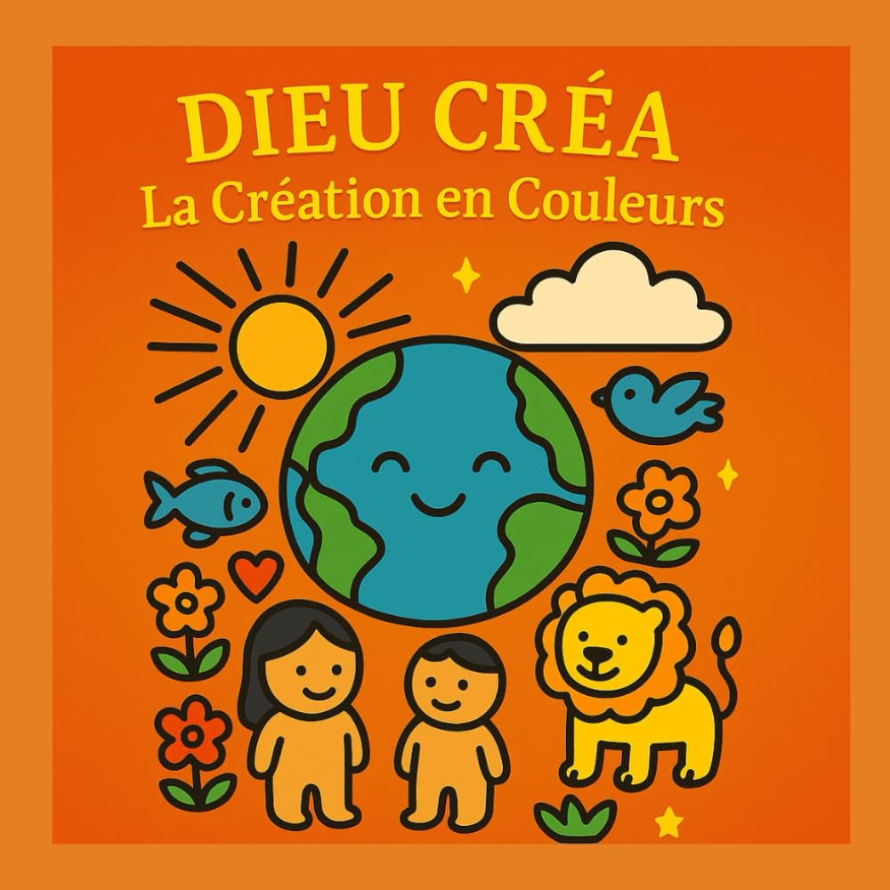 Dieu Créa… La Création en Couleurs: Livre de coloriage biblique pour enfants – Activités chrétiennes simples pour découvrir la Création en s’amusant