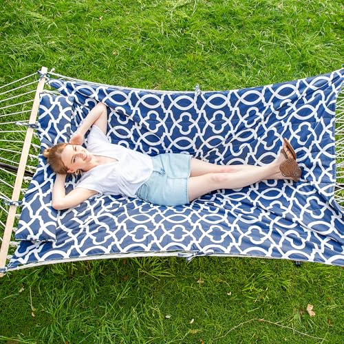 Image of SUNCREAT Hammocks Replacement Hammock for Stand, 475 lbs Capacity, Two Person Backyard Hammock with Pad for Outside, Dark Gray Pattern
