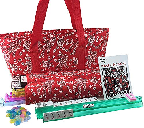 Set Americano de Mahjong 166 Fichas con Bolsa Roja miniatura 1