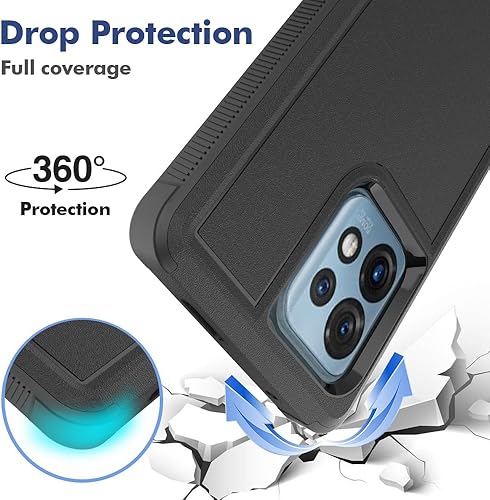 Miniatura 7 de Jeylly Funda para Motorola Edge+ 2023 con 2 protectores de pantalla suaves, doble capa de protección resistente a prueba de golpes, parachoques de