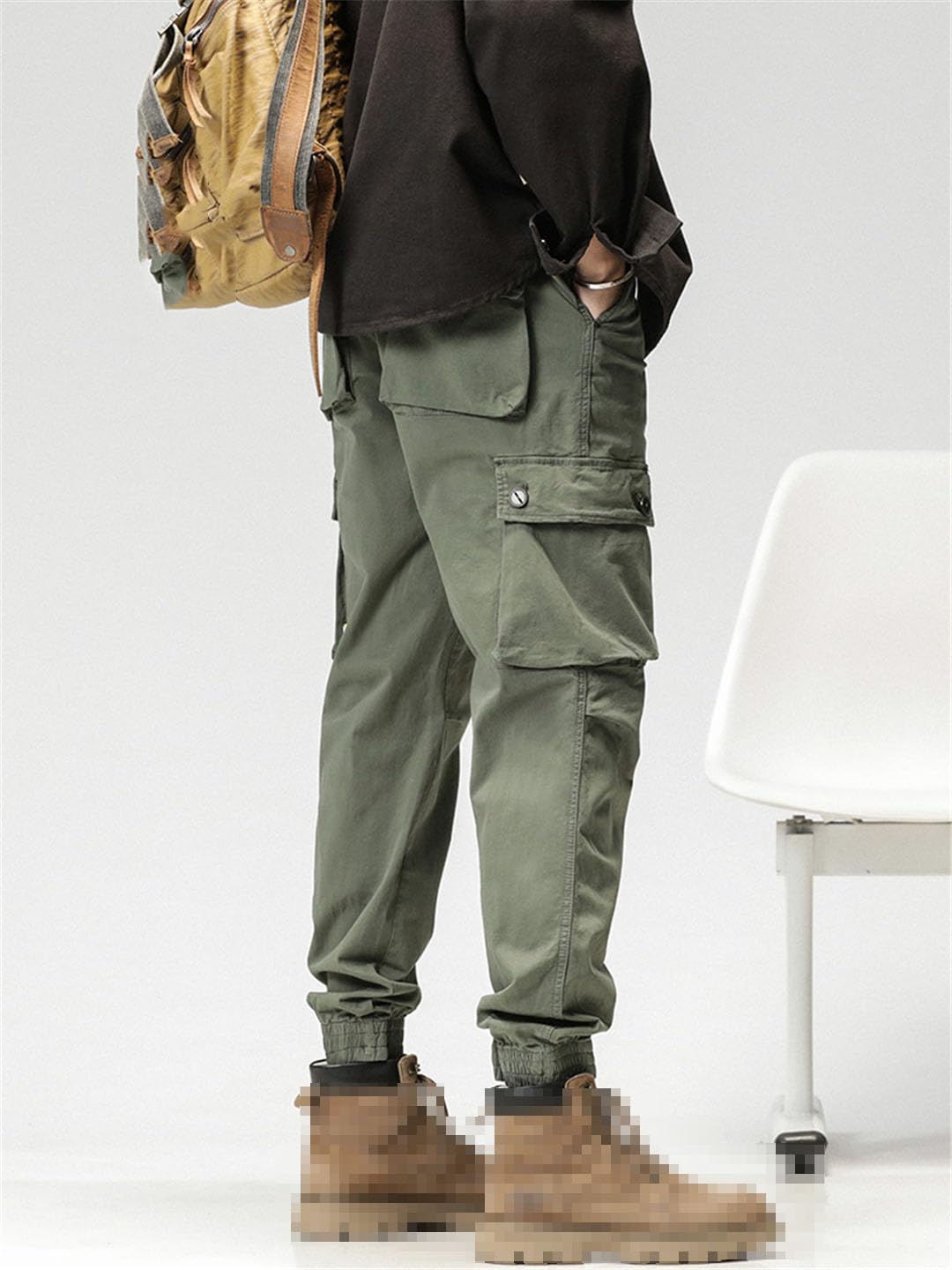 Vogrtcc Hombres Multi-Bolsillos Cargo Pantalones Ropa De Trabajo Slim Fit Joggers Militar Casual Pantalones Tácticos