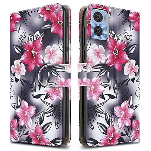 PIXFAB For Motorola E22 / E22i Leather Phone Case, Magnetic Closure Full Protection Book Folio Design