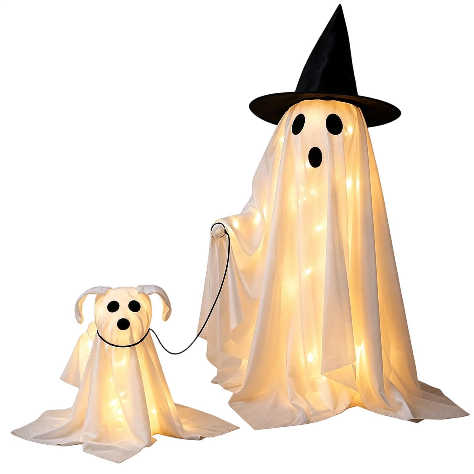 Decorazione Halloween Fantasmi da Interni Figure di Fantasmi Luminosi a | Addobbo per Stanza Halloween Per Portico, Giardino, Prato, Festa, Casa, Mensola, Scaffale E Terreno