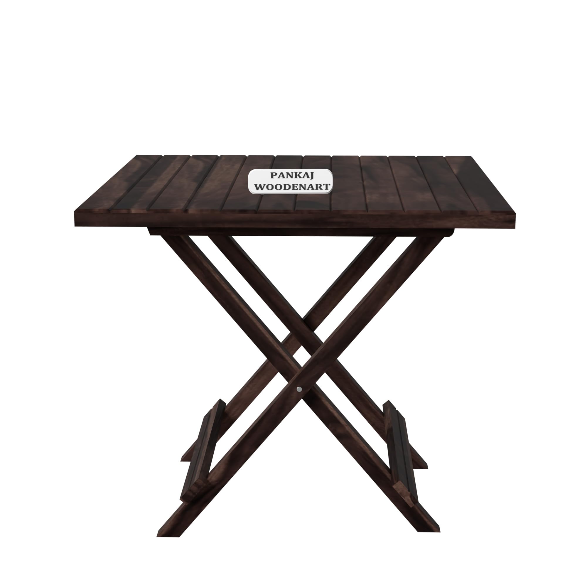 PANKAJ WOODEN ART Wooden Foldable 2 Chair & Square Table Set, Coffee 4