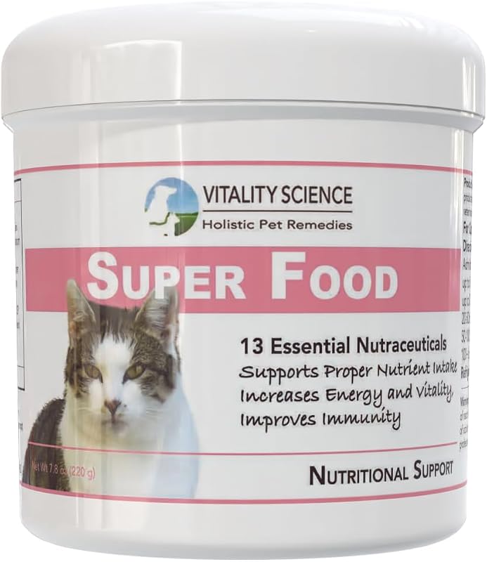 Suplemento multivitamínico e mineral em pó para gatos Vitality Science Super Food 220 g