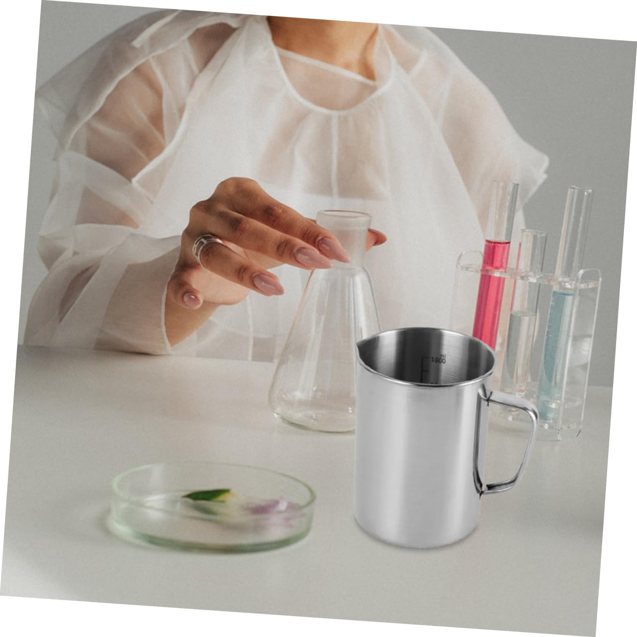 STOBAZA Tasse Doseur de Laboratoire Acier Inoxydable Gobelet Doseur à Large Ouverture Outil de Mesure Précis