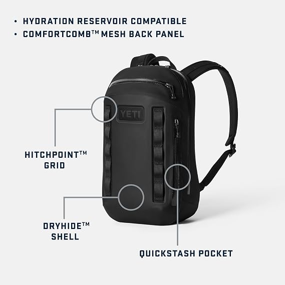 YETI Cayo Backpack 15L, Weather Resistant All-Day Utility Pack, Dark Dusk