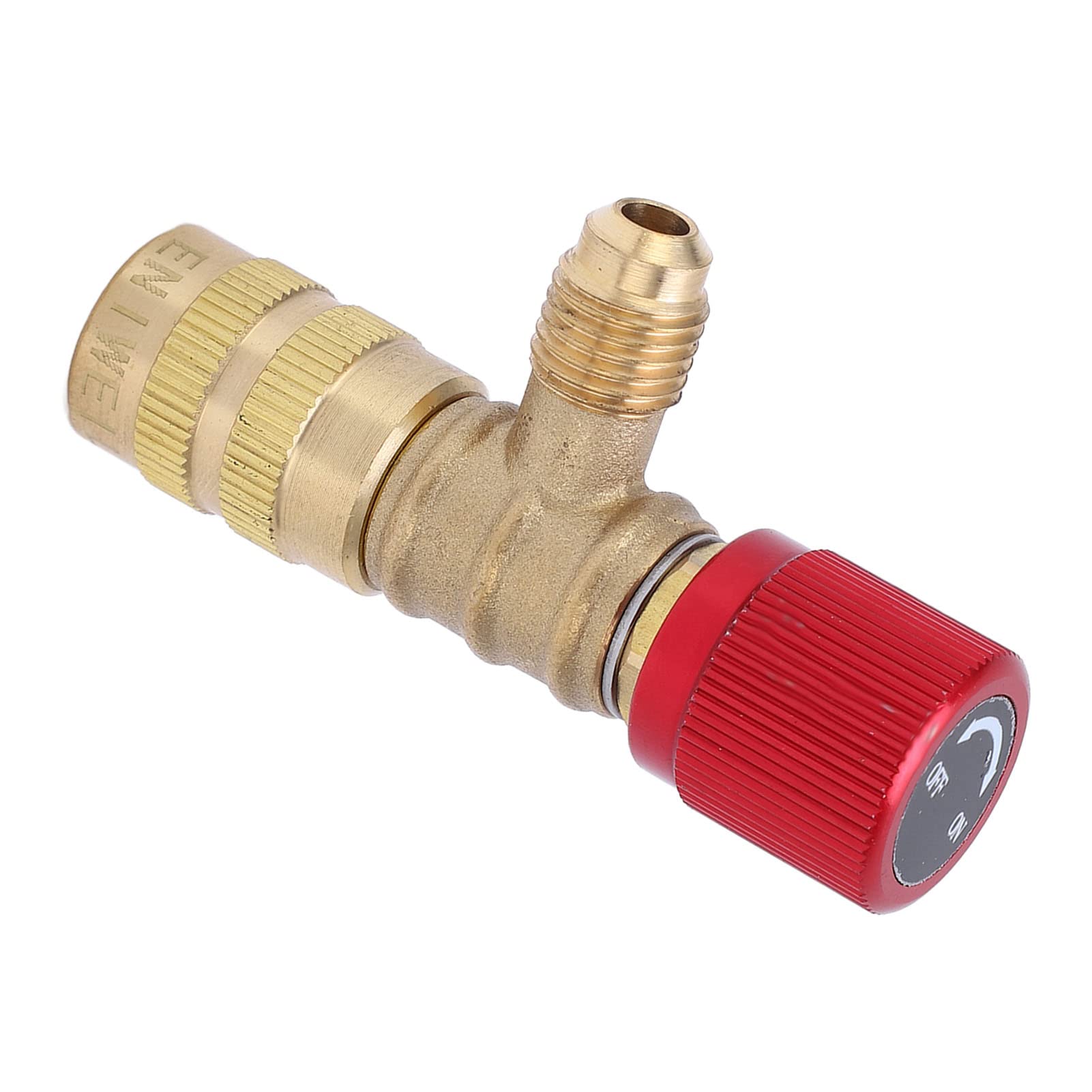 Brass Refrigerant Charging Valve for R22 R410 R134A R404 1/4in Male 5/16in Female - Durable and NonSlip - Wide Application Easy Operation for HVAC Systems