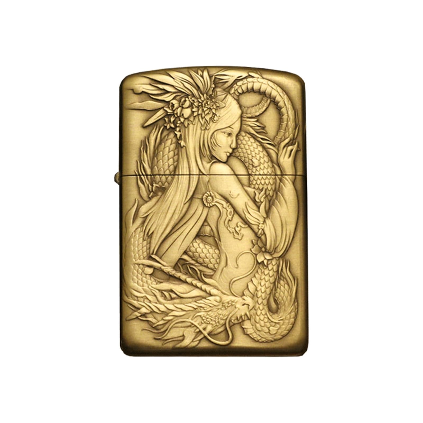Encendedor de queroseno resistente al viento con diseño retro en relieve