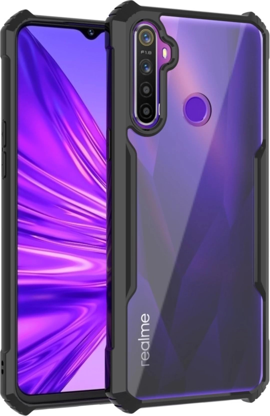 SHINESTAR Realme 5 / Realme 5s / Realme 5i Back Cover Case | Ultra Thin 360 Degree Protection Crystal Clear Tranparent Bumper Back Cover Case for Realme 5 / Realme 5s / Realme 5i - Black (B08VDGXYF2) Amazon Price History, Amazon Price Tracker