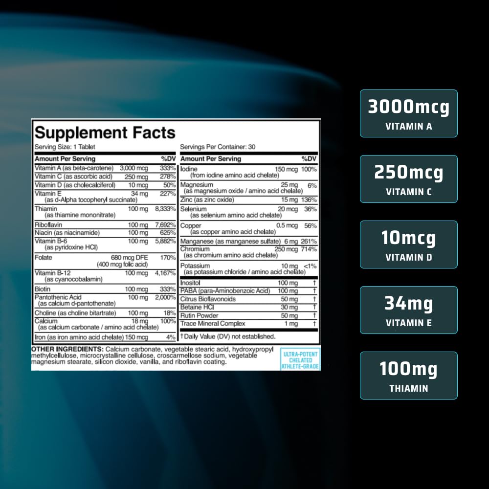 Swolverine Multivitamin for Men & Women – High-Potency Daily Multivitamin with B-Complex, Chelated Minerals & Antioxidants, Supports Energy, Circulatory System, Metabolism, Immunity & Active Lifestyle — Amazon image 3