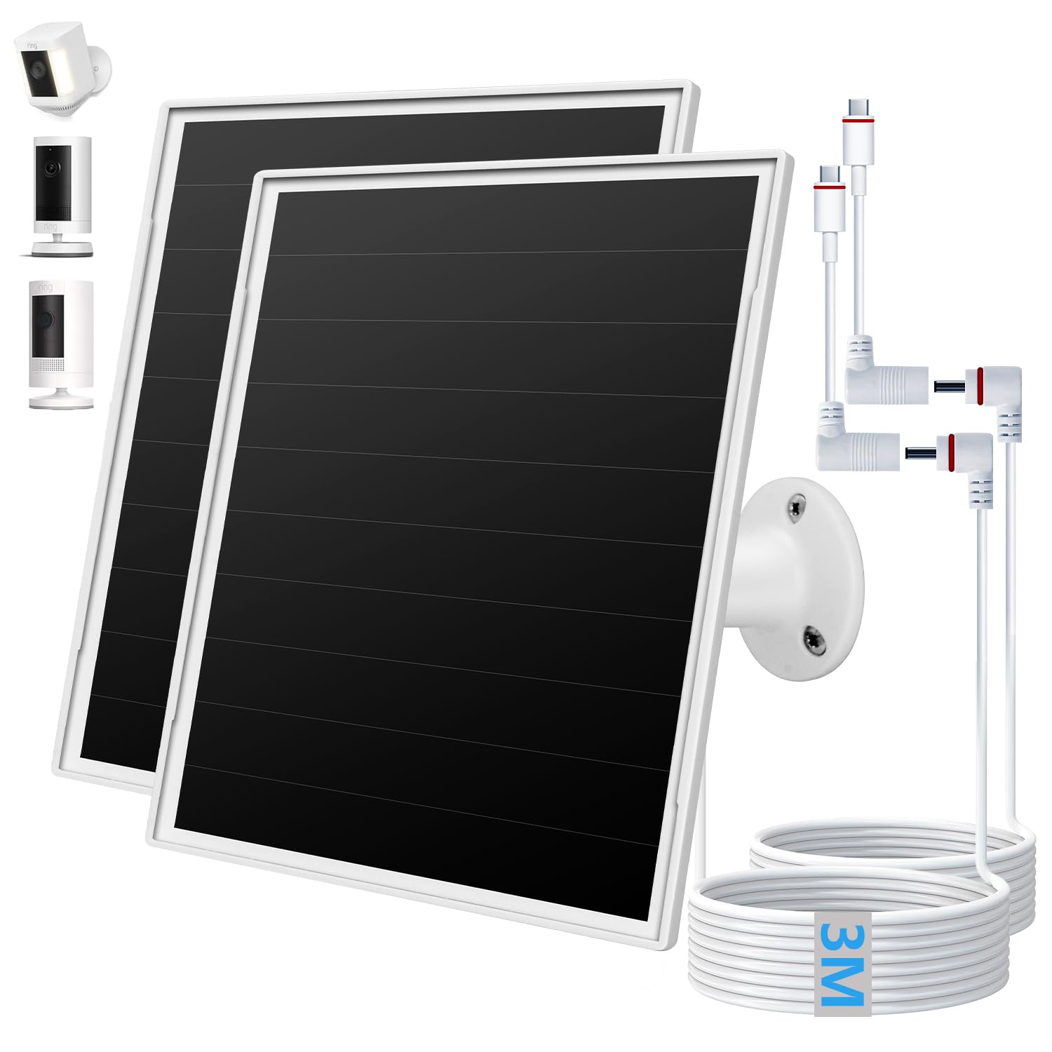 Panneau solaire 8W Ring Stick Up Cam chargeur port DC adaptateur connecteur USB-C