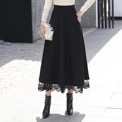 Warm Winter Knit Maxi Skirt Women 