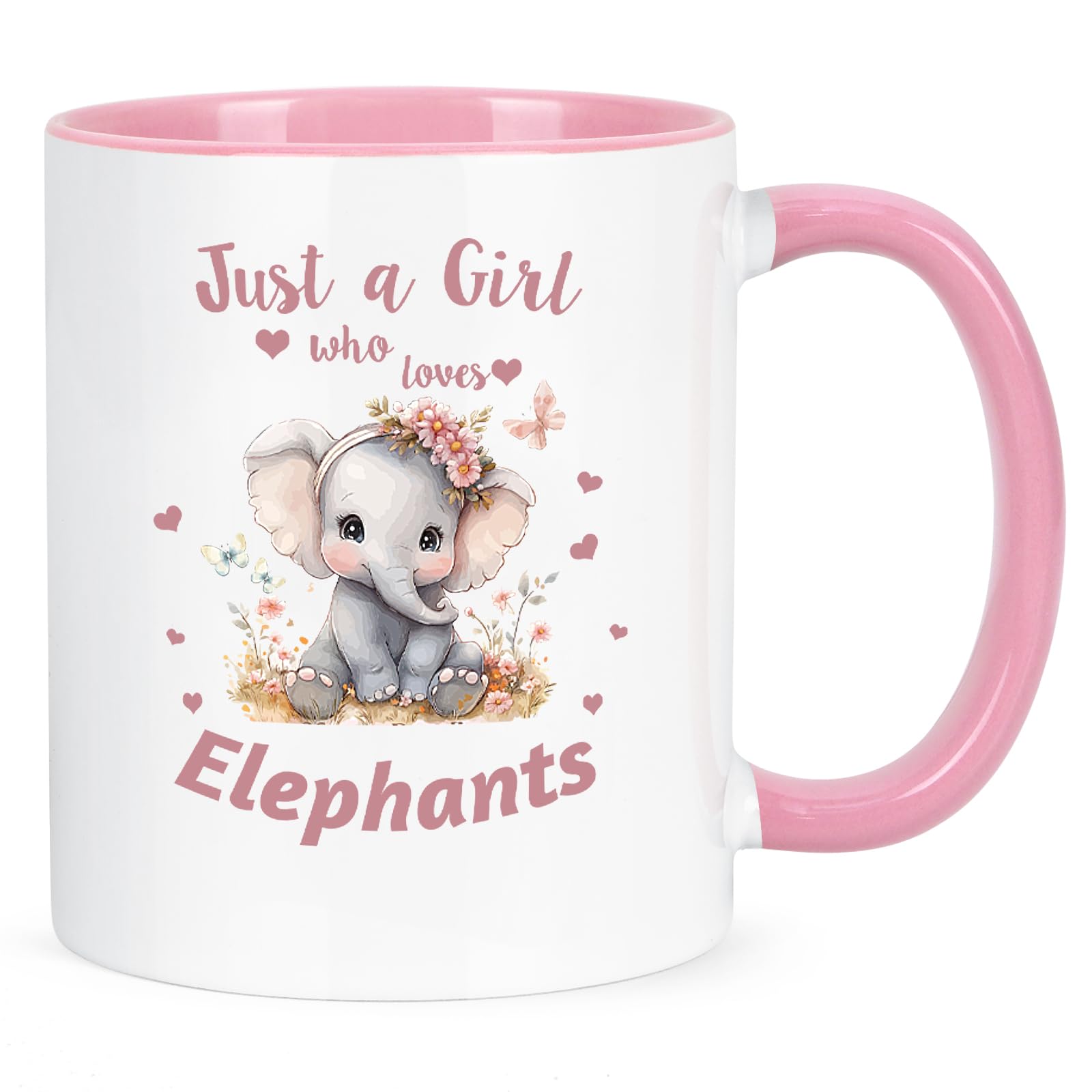 Joymaking Elephant Gifts for Women Coffee Mug Elephant Gifts for Women and Girls Who Love Elephants Novelty Elephants Mug for Christmas Birthday Gift, 11Oz Pink