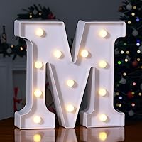 Vista 370 de Foaky LED Letter Lights Sign Marquee Light Up Letters Sign for Night Light Wedding/Birthday Party Battery Powered Christmas Lamp Home Bar