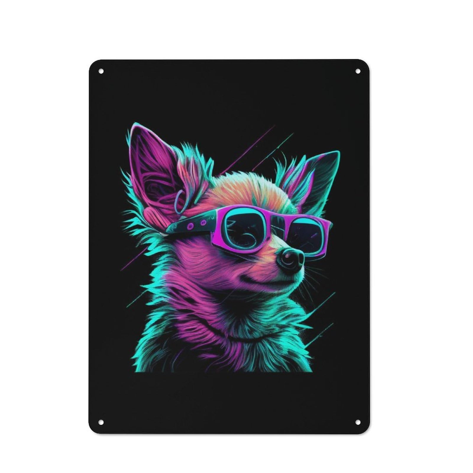 Old Style Chihuahua Metal Sign 40x30cm, Bar Wall Plaque for Diner, Restaurant, Shed Or Kitchen