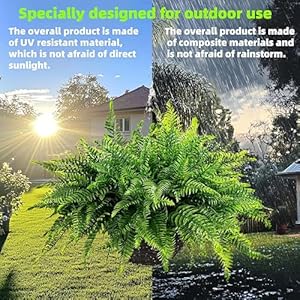 Qianyunfakefernoutdoorartificialplants2packartificialoutdoorhangingfernfauxgreeneryuvresistantplasticplantsforfrontporchlivingroomgardendecorincludinghangingplanters  Urban Country Home Decor Qianyun fake fern outdoor artificial plants 2 pack artificial outdoor hanging fern faux greenery uv resistant plastic plants for front porch living room garden decor including hanging planters  urban country home decor