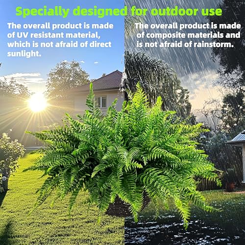 Qianyunfakefernoutdoorartificialplants2packartificialoutdoorhangingfernfauxgreeneryuvresistantplasticplantsforfrontporchlivingroomgardendecorincludinghangingplanters  Urban Country Home Decor Qianyun fake fern outdoor artificial plants 2 pack artificial outdoor hanging fern faux greenery uv resistant plastic plants for front porch living room garden decor including hanging planters  urban country home decor