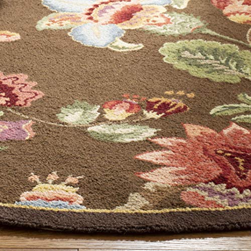 SAFAVIEH-Chelsea-Collection-3-Round-Brown-HK331B-Hand-Hooked-French-Country-Wool-Area-Rug SAFAVIEH Chelsea Collection 3 Round Brown HK331B Hand Hooked French Country Wool Area Rug