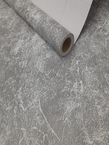 Papel De Parede Autocolante Adesivo Cimento Queimado Lavável 3M X45CM (3 Rolos 3MX45CM)