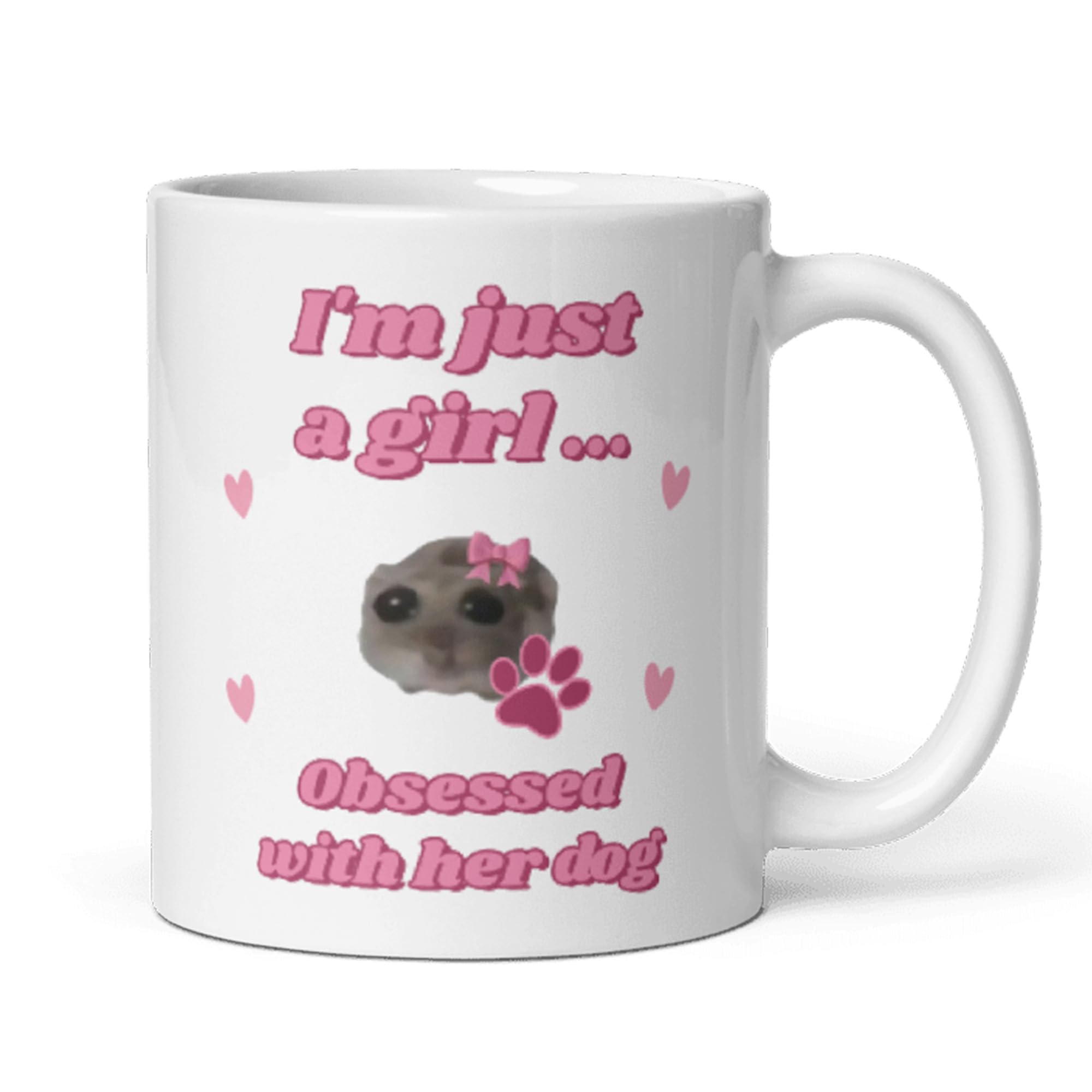 Confidently Quirky - I'm Just a Girl Obsessed With Her Dog Mug, Sad Hamster Secret Santa Mug, Dog Mum Christmas, Dog Mum Birthday Gift, Sister Loves Dog