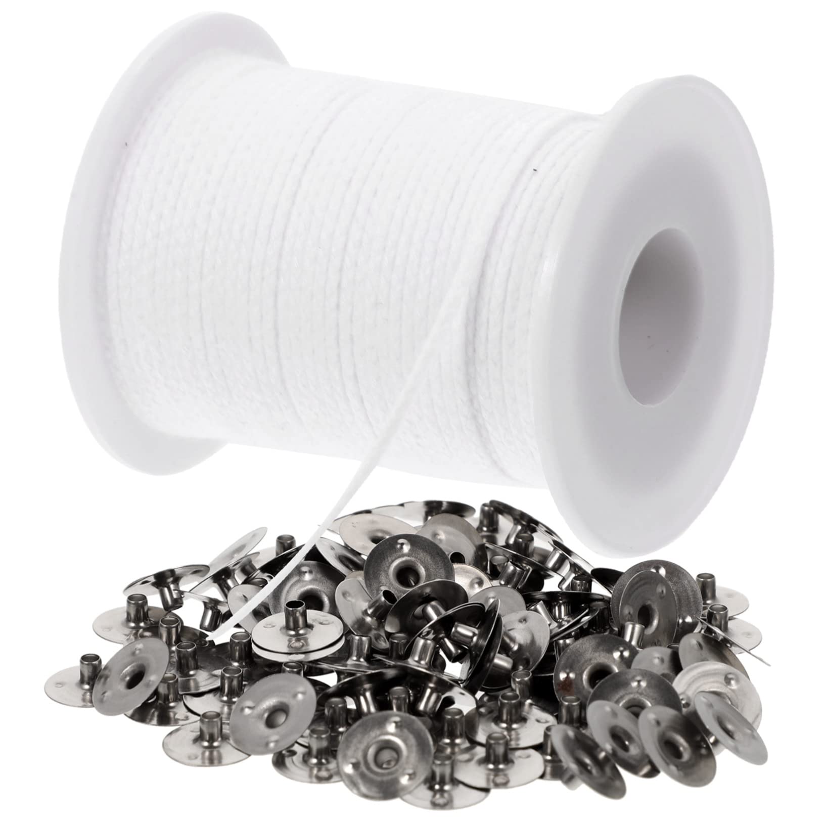 CIMAXIC 1Set Candle Wicks for DIY Cotton Candle Wicks with Bases for Candle Making and for Containers Present for Craft Enthusiasts