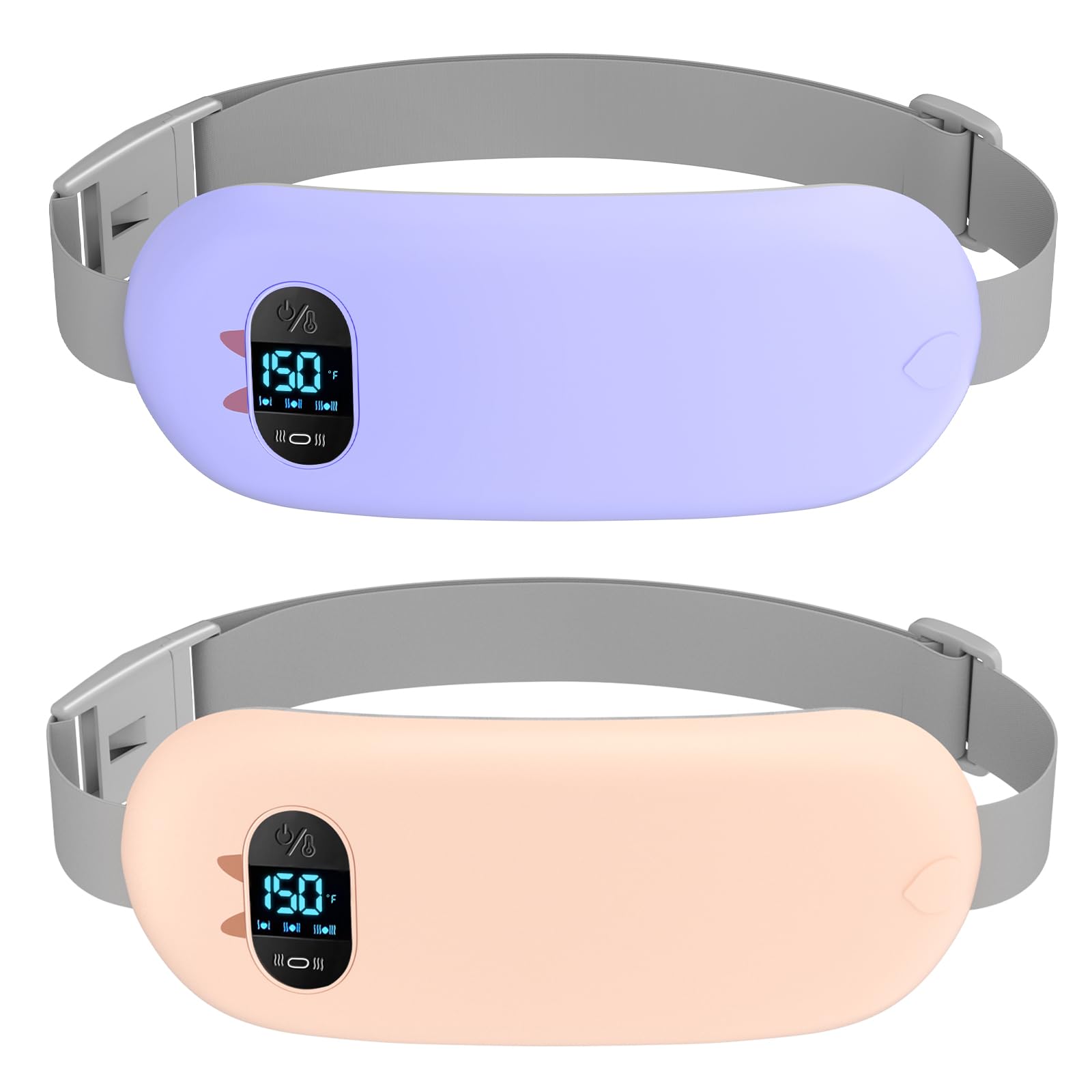 Portable Heating Pad for Cramps, Upgrade Cordless Electric Period Fast Heating Pad for Back Pain Relief Menstrual Belt 6 Heat 6 Massage Modes Gifts for Women Girls Her Girlfriend