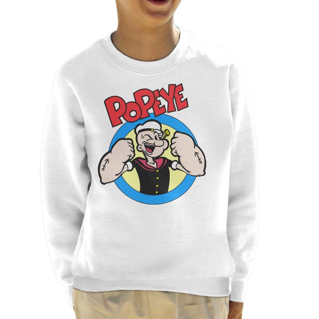 Popeye Put Up Your Dukes Kid's Sweatshirt White