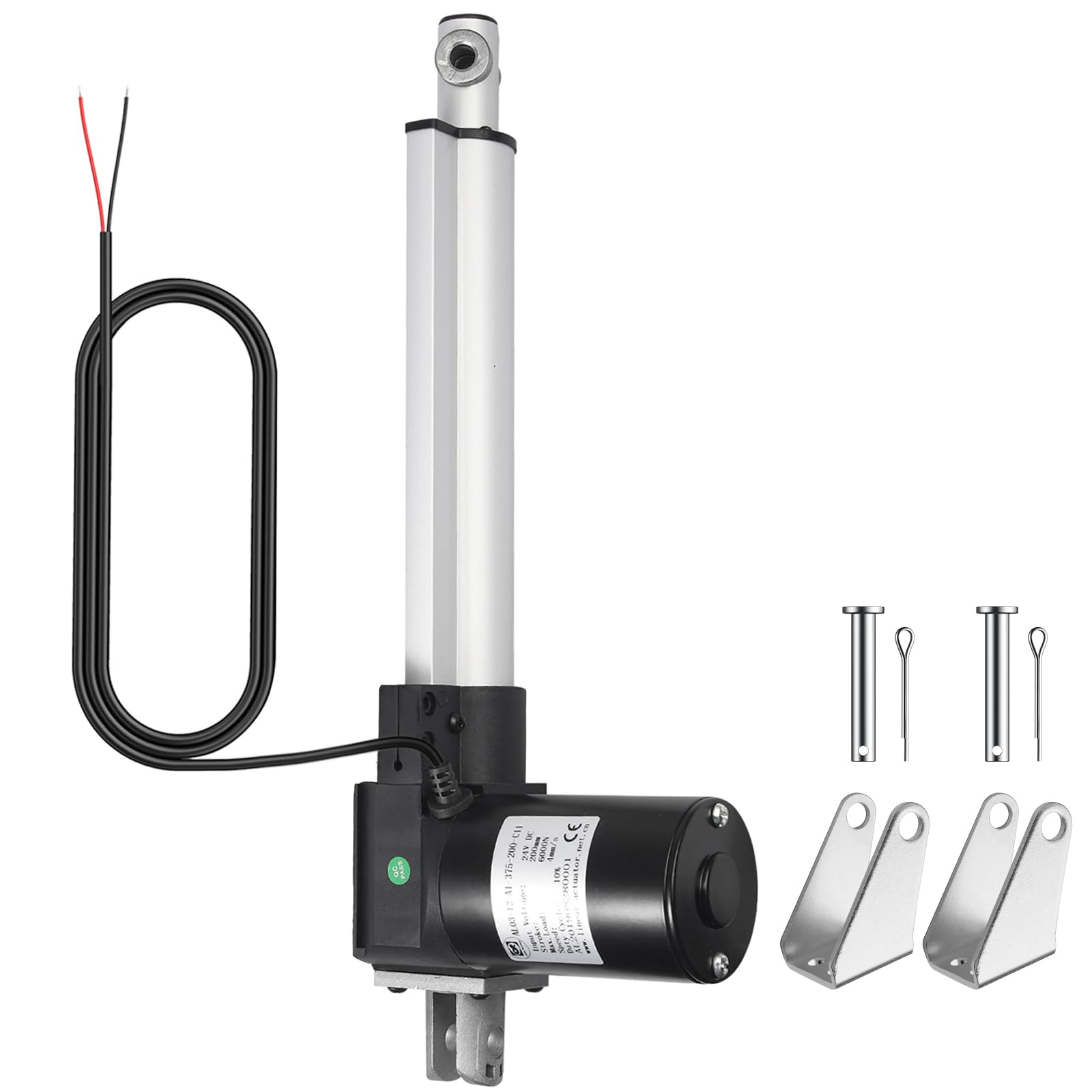 Justech Motore Elettrico DC 12V per Attuatore Lineare 6000N-200mm con Corsa Massima per Automobile Medica Apriporta Elettrici [Classe di efficienza energetica A+]