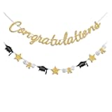 Congratulations Banner Gold Graduation Decorations Class of 2025 Prestrung Congrats Grad Banner for Middle School High School College Graduate Party Decorations