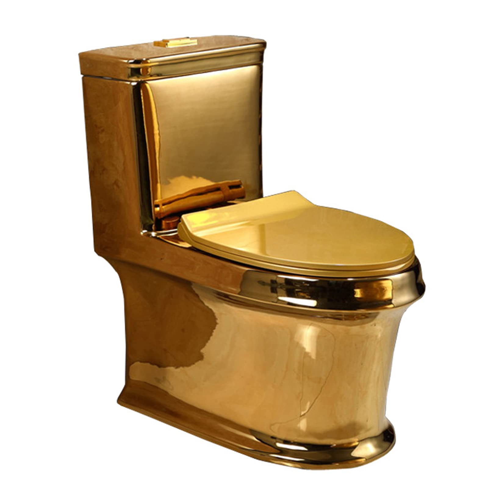 Gold Ceramic Toilet Luxurious European Retro Style One-Piece Toilet Recoil Siphon Flush A-300MM (A 400MM)