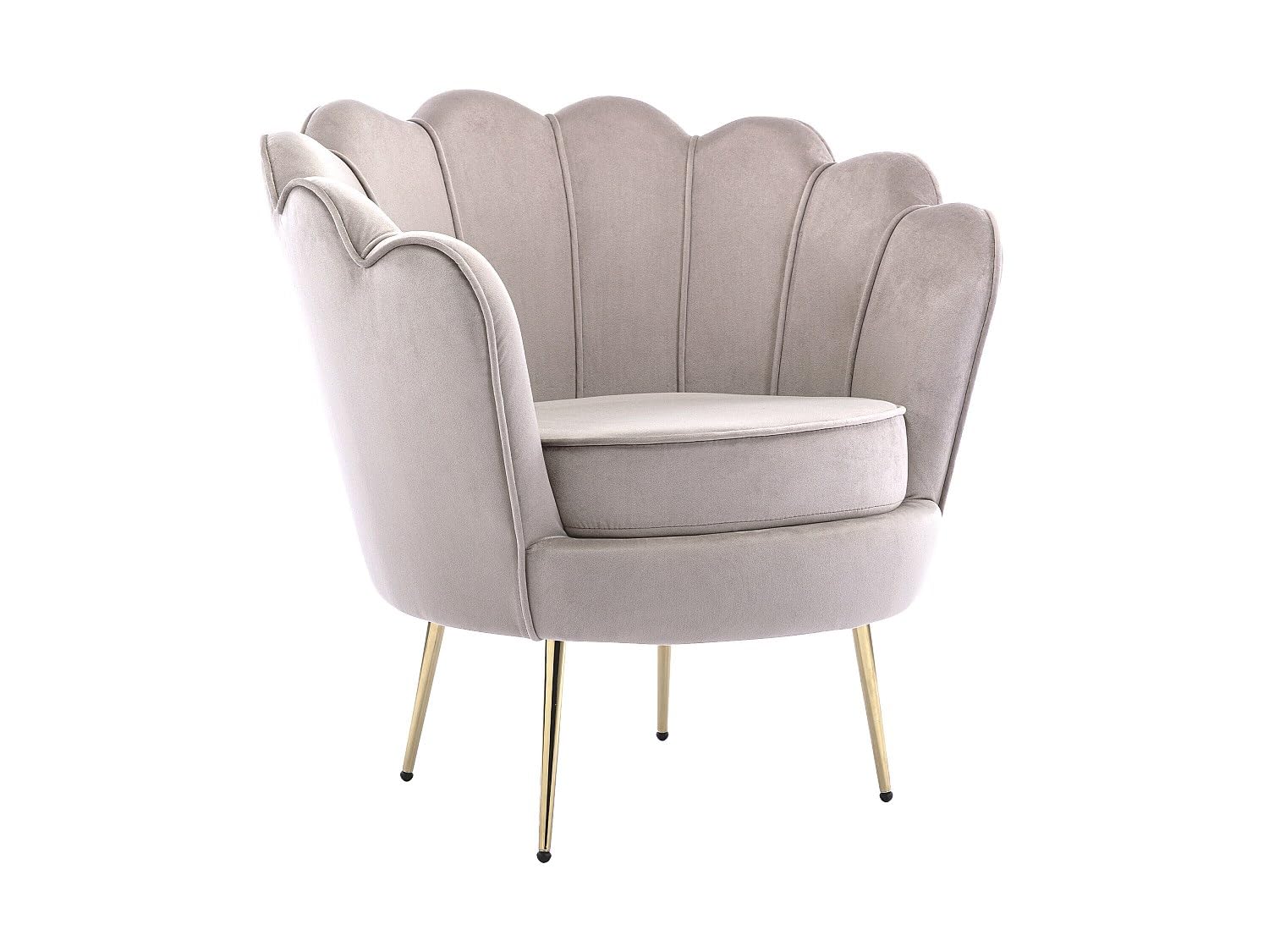 Vente-unique - Canapé 2 Places et Fauteuil Coquillage en Velours Taupe Dandelion