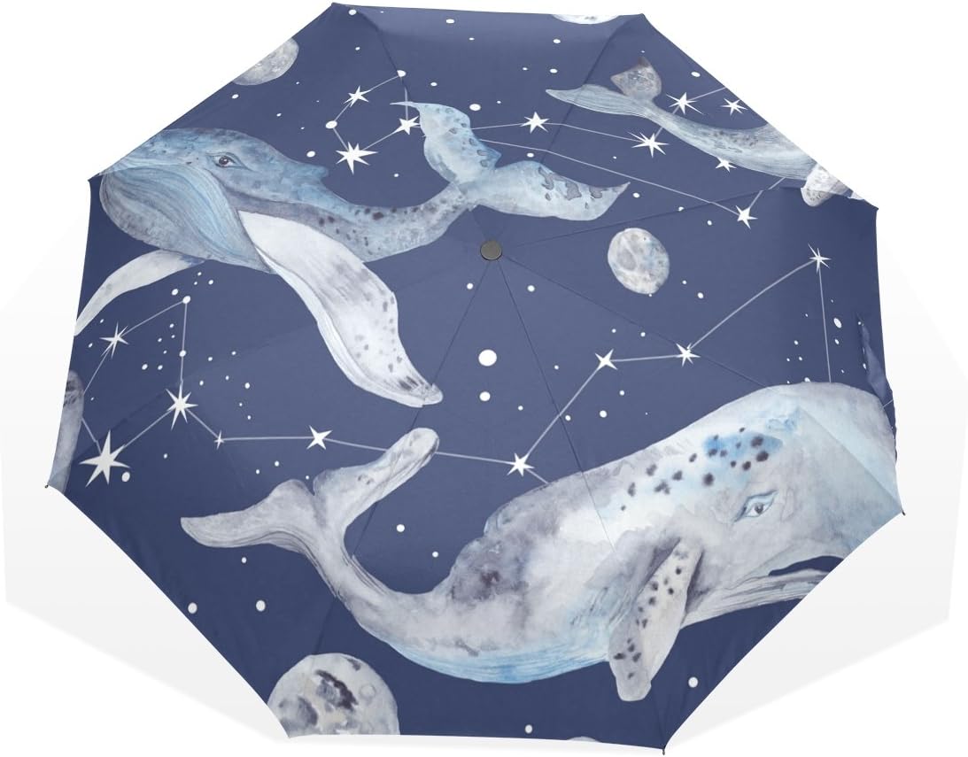 Vawa おりたたみ傘 軽量 手動開閉 おしゃれ かわいい 大きい割引 星空 クジラ 雨傘 海豚 8本骨 収納ケース付き レディース 折り畳み傘 晴雨兼用