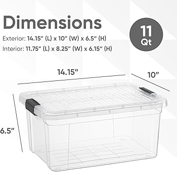 THE PERFECT BOX 11L ホワイト　T-PROFESSIONAL Amazon.com - Superio Clear Storage Boxes with Lids, 11 Quart