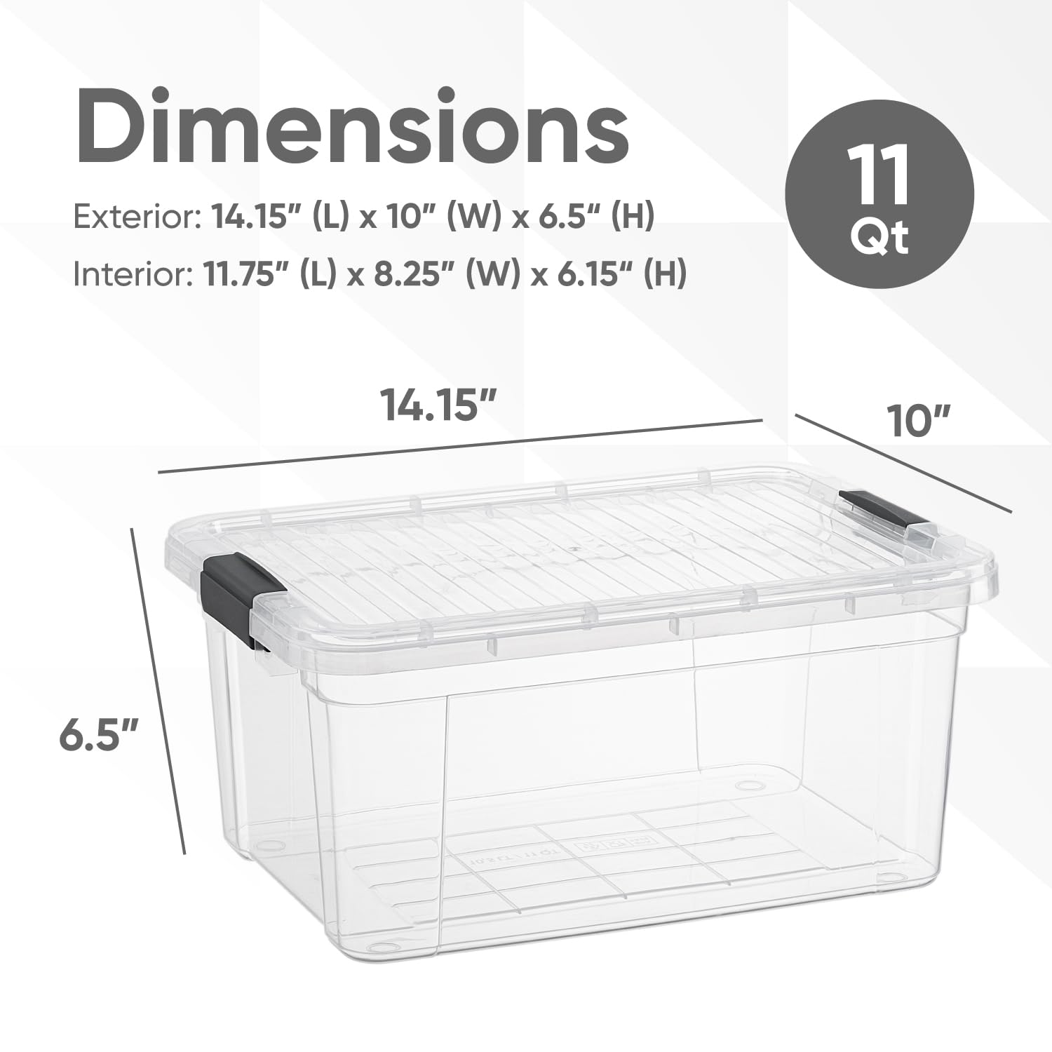 Amazon.com - Superio Clear Storage Boxes with Lids, 11 Quart