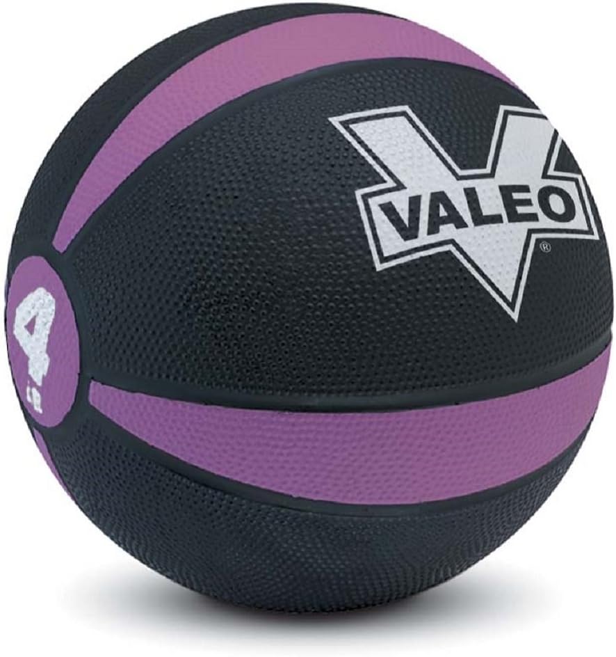Valeo -Pound Medicine Ball with Sturdy Rubber Construction and Textured Finish, Weight Ball Includes Exercise Wall Chart for Strength Training, Plyometric Training, Balance Training and Muscle Build
