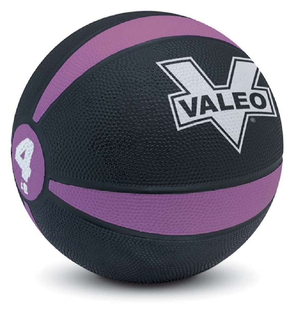 Valeo -Pound Medicine Ball with Sturdy Rubber Construction and Textured Finish, Weight Ball Includes Exercise Wall Chart for Strength Training, Plyometric Training, Balance Training and Muscle Build