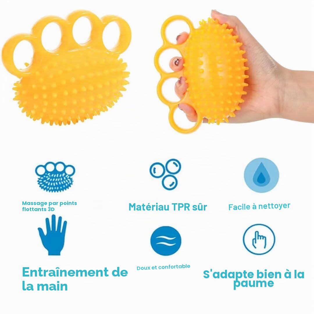 Balle d'exercice pour la main - Pour soulager le stress - Pour améliorer la flexibilité, soulager les doigts et le poignet, pour la rééducation, l'arthrite, le canal carpien